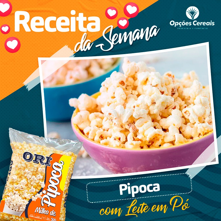 Pipoca com Leite em Pó